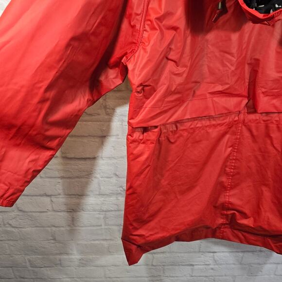 M Totes Red Raincoat Vintage Women's Size L Black White Polka Dot Lined Hooded - Picture 10 of 14